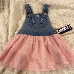 💗 Denim Overall Tull Dress 3t NWT